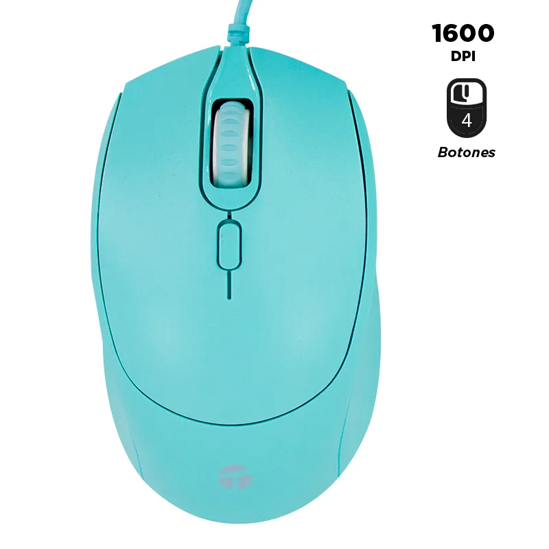 Ratón alámbrico TEROS TE-1227S, 1600 DPI, USB