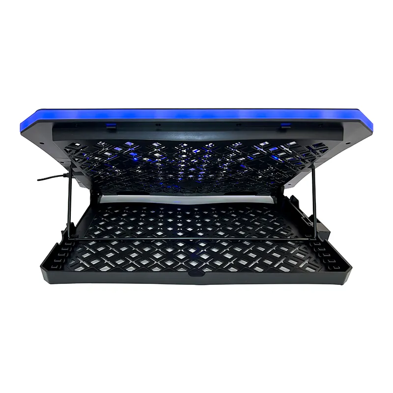 Enfriador para laptop TEROS TE-7130N, 10" a 19", 3 ventiladores, RGB, LCD, USB