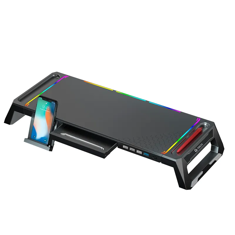 Soporte para monitor RGB multipropósito TEROS TE-7131N, 4 puertos USB